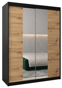 Ruhásszekrény 150 cm Toki 1 (matt fekete + artisan tölgy). 1064907