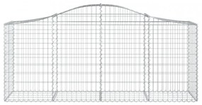 5 db íves horganyzott vas gabion kosár 200x50x80/100 cm