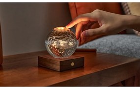 Sötétbarna szabályozható asztali lámpa üveg búrával (magasság 12 cm) Amber – Gingko
