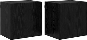 vidaXL TV Fali Szekrények 2 pcs Fekete tölgy 40,5x30x40cm Faanyag