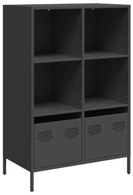 fekete acél magasszekrény 68 x 39 x 103,5 cm