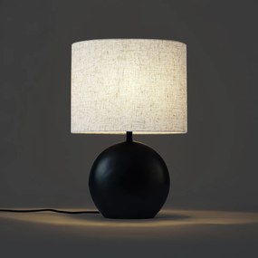 Japandi asztali lámpa fekete vászonernyővel - Timo