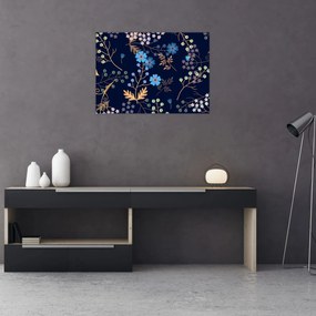 Üveg kép - Őszi virágok (70x50 cm)