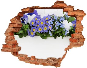 3d lyuk fal dekoráció Kék virágok nd-c-99973378