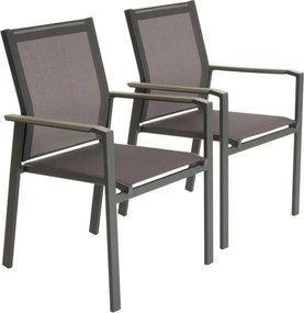 Kerti szék készlet 90 x 56,5 x 59,5 cm 2 db szürke