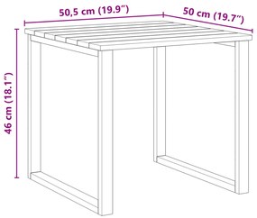 Napágyasztal 50.5x50.5x46 cm Impregnált fenyőfa