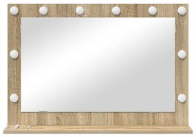 Pipere tükör Sonoma tölgy Szerelt fa, Üveg 80 x 55 x 18 cm Tükör