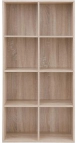 8 kockás tároló könyvespolc, szabadon álló könyvespolc, tölgy