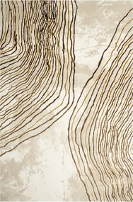 Aranyszőnyeg Barna Bézs Csillogó Kétszintes Gyapjú Elisa Vonalban 180x270 cm