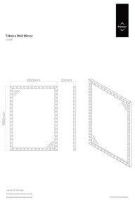 Fali tükör 66x90 cm Tribeca – Premier Housewares