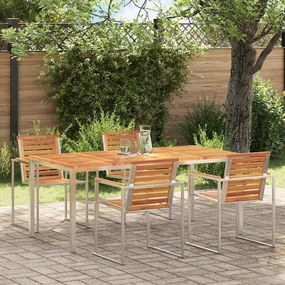 vidaXL ÉtkezőAsztal Barna 180 x 90 x 75 cm Tömör Akácfa