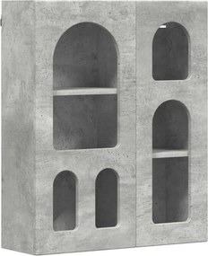vidaXL Függő szekrény polcokkal Beton Szürke 59 x 20 x 71.5 cm Faanyag