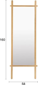 Álló tükör tömörfa kerettel 58x160 cm Solene – White Label