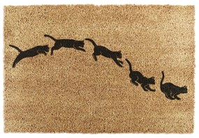 Kókuszrost lábtörlő 60x90 cm Jumping Cats – Artsy Doormats