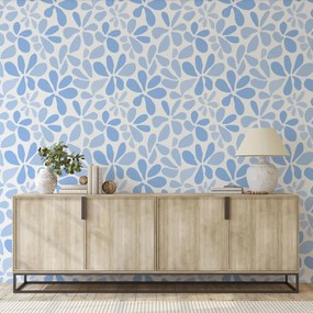 Fotótapéta - Világoskék mozaikos virágok (147x102 cm)