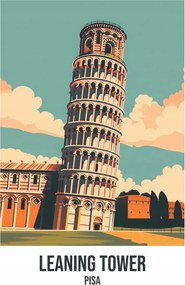 Poszter 20x30cm Leaning Tower, Pisa