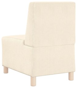 krémszínű kordbársony szövet kanapéfotel 55 cm