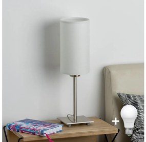 Eglo - LED asztali lámpa TUNJA 1xE27/60W/230V 26,5 cm matt króm/fehér