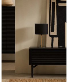 Fekete asztali lámpa textil búrával (magasság 45 cm) – Kave Home