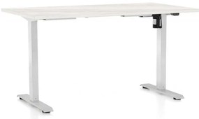 OfficeTech A állítható magasságú asztal, 120 x 80 cm, fehér alap, fehér kőris