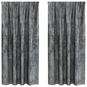 Velúr Függönyök 2 db gyűrűs Szürke 175x140 cm
