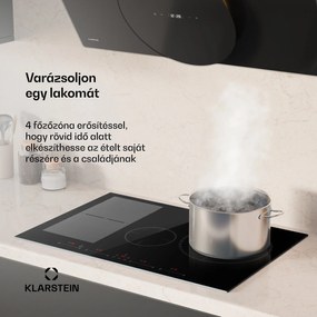 Klarstein Delicatessa 77 Hybrid, beépített indukciós főzőlap, 7000 W, 4 zóna, fekete