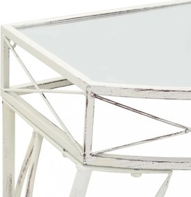 francia stílusú fehér fém kisasztal 82 x 39 x 76 cm