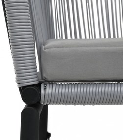 3 darabos szürke PE rattan bisztrószett párnával
