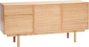 Natúr színű alacsony komód tölgyfa dekorral 140x65 cm Cube – Hübsch