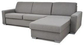 LEKA sarokkanapé ágyazható, tárolós, szürke, L alakú, mindennapi használatra