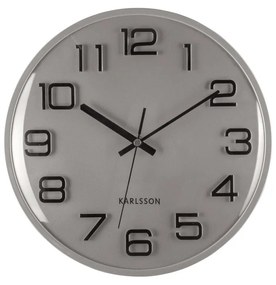 Karlsson 6022SI design falióra, ezüst, átmérő 30 cm