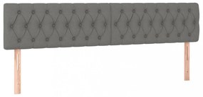 sötétszürke szövet LED-es fejtámla 200x7x78/88 cm