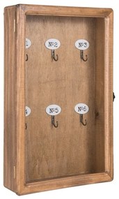 Vintage kulcstartó szekrény barna 6 akasztóval