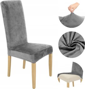Székhuzat Magas Háttámla Szürke Velúr Elasztikus Vastag Universal