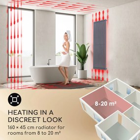 Delgado, radiátor, 160 x 45, 822 W, meleg víz, 1/2 ", 8 - 20 m², szürke