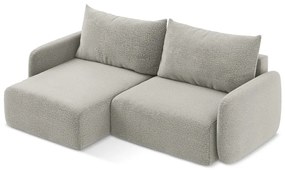 Világosszürke kinyitható-tárolóhelyes sarokkanapé (bal oldali) Kalena – Makamii