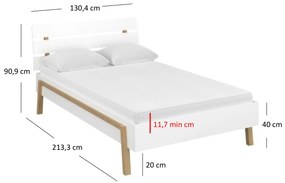 Franciaágy 120 cm Berry (fehér) (matrac és ágyrács nélkül). 1052773