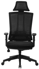Ello ergonómikus irodai forgószék deréktámasszal, fejtámasszal, 3D Air mesh hálós