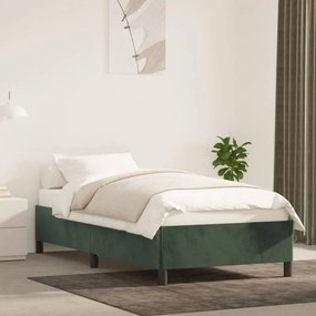 Sötétzöld bársony ágykeret 100x200 cm