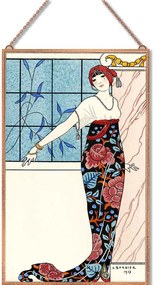 George Barbier - Grande robe du soir üvegkép, falikép