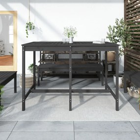 szürke tömör fenyőfa kerti asztal 159,5x82,5x110 cm