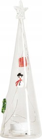LED-es dekoráció Laawel üveg karácsonyfa süllyesztett dekorációval 23,5cm Homla