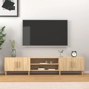 sonoma-tölgyszínű szerelt fa TV-szekrény 180 x 31,5 x 40 cm
