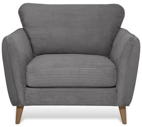 Sötétszürke kordbársony fotel Paris – Scandic