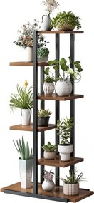 AKCIÓ Fém virágtartó LOREDO dió dekorációval, fekete II. minőség