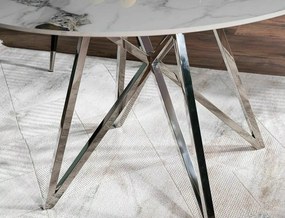 Murano étkezőasztal kerek 90cm króm