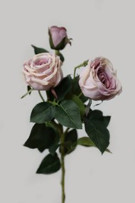 Lila mű háromvirágú rózsa szárral 73cm