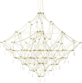 KING HOME MSE1501100126 CONSTELATION Modern Függesztett Lámpa Átlátszó, Arany LED IP20