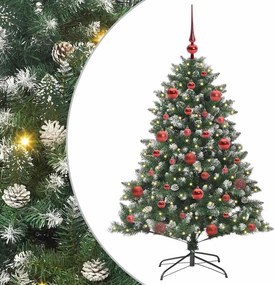 vidaXL Mű karácsonyfa 150 LED-del Zöld 150 cm PVC és Műanyag és Acél
