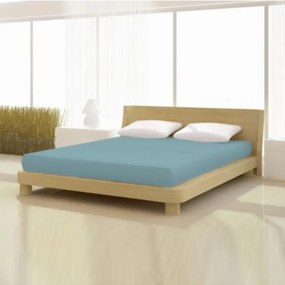 Pamut jersey de luxe karibi kék gumis lepedő 180x200 és 200x200 cm-es matracra